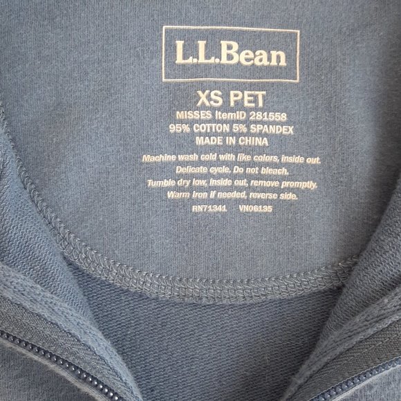 L.L. Bean womens blue zip up sweater size xs petite - Picture 5 of 5